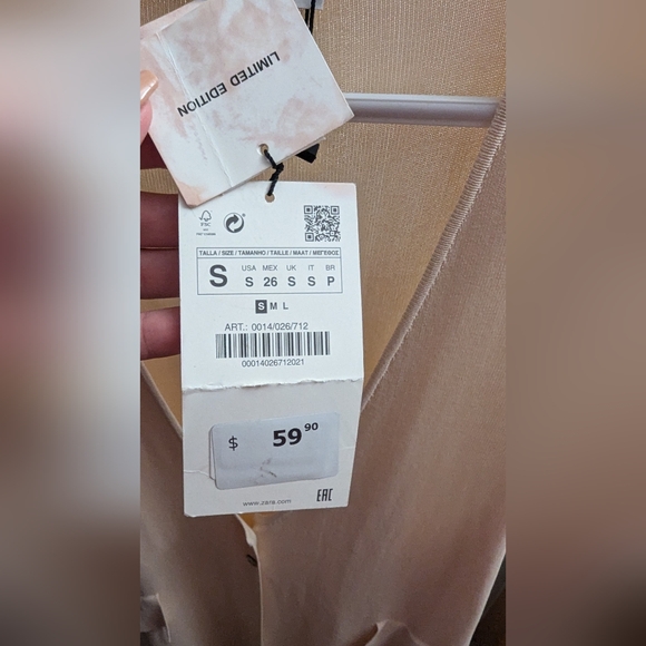 Zara Long Cream Vest - S - Picture 5 of 5